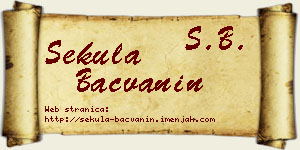 Sekula Bačvanin vizit kartica